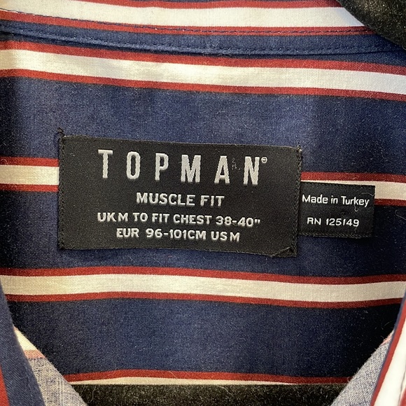 Topman Muscle Fit Men’s Short Sleeve Button Down Shirt M - Picture 5 of 9